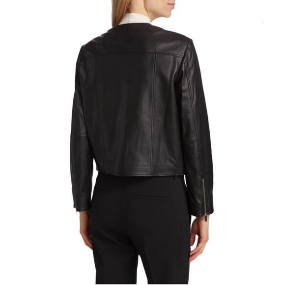 Theory Leather Crop Jacket size 4 - Picture 3 of 12